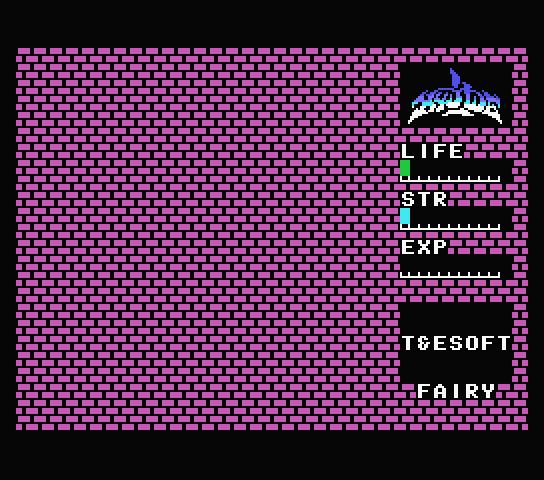 Hydlide title screen for MSX